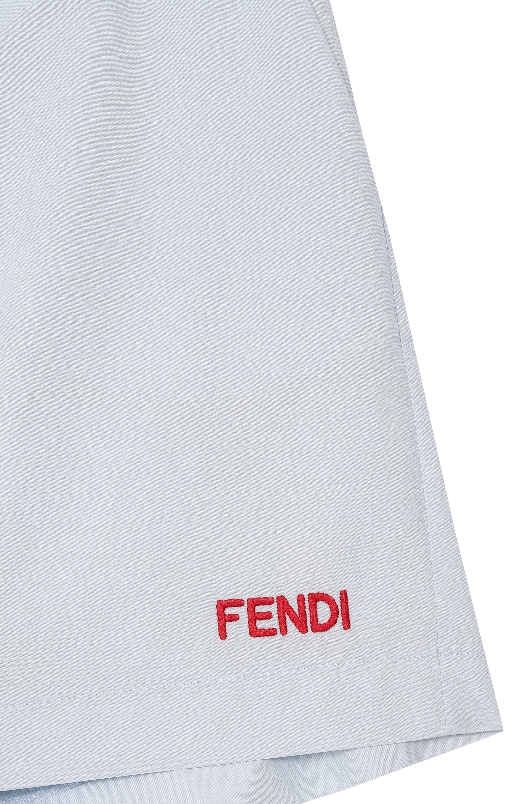 Хлопковые шорты FENDI голубого цвета по цене 52200 руб., арт. JMF589/AEXZ, фото 3 Хлопковые шорты FENDI, арт. JMF589/AEXZ, фото 3