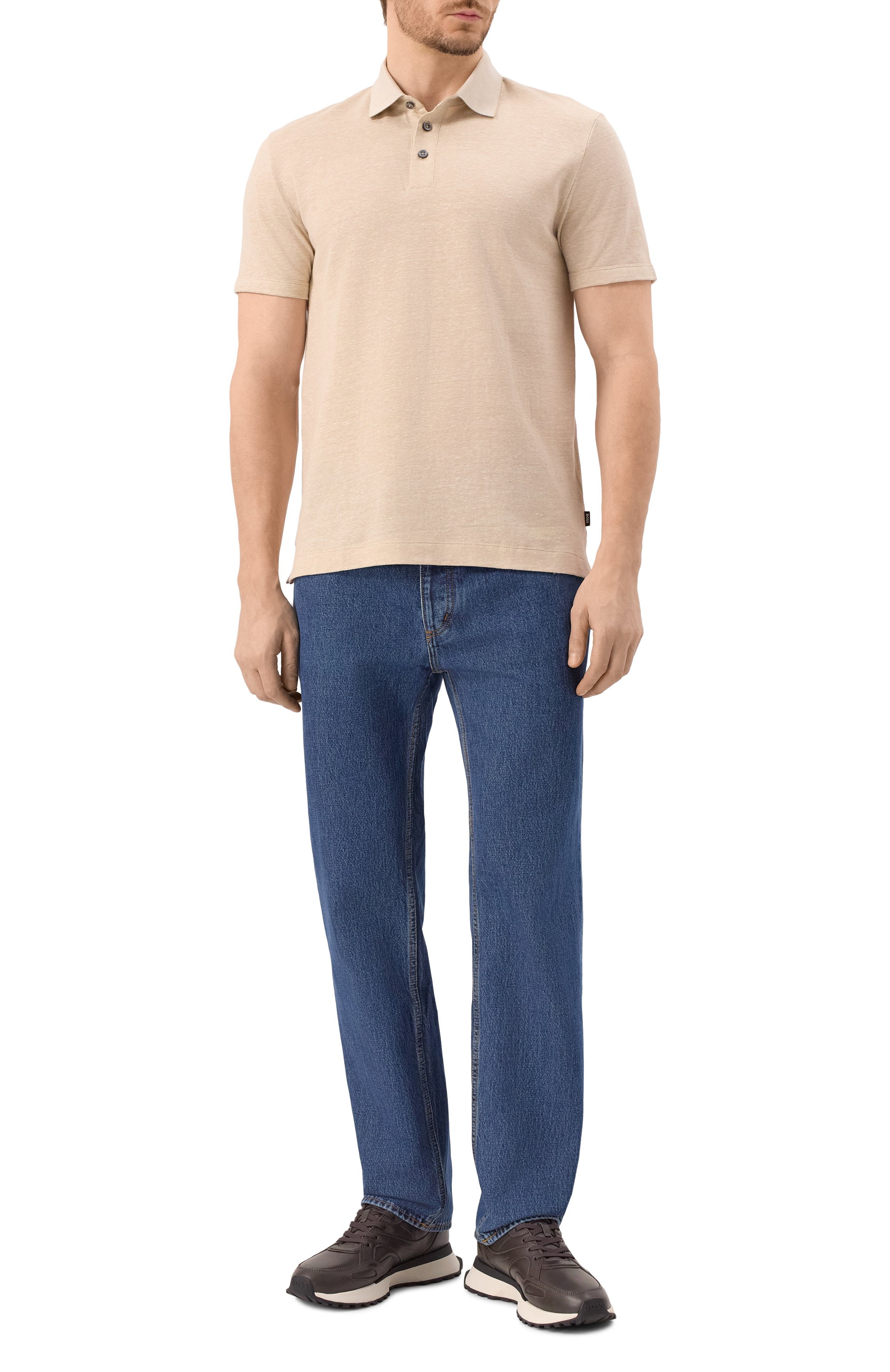 Поло из хлопка и льна BOSS, арт. 50537501, фото 2