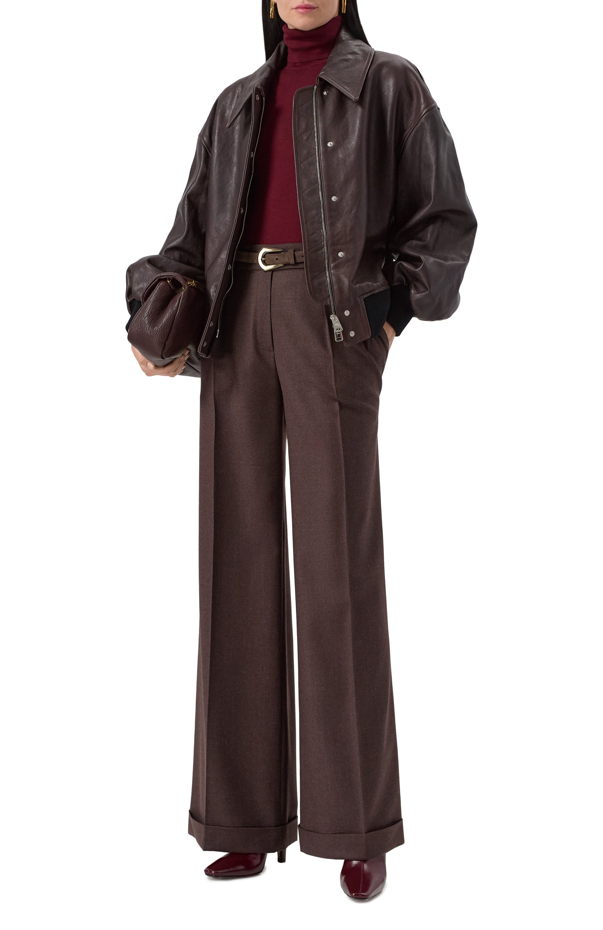 Кожаный бомбер KHAITE коричневого цвета по цене 593000 руб., арт. 6166729/L792, фото 2 Кожаный бомбер KHAITE, арт. 6166729/L792, фото 2