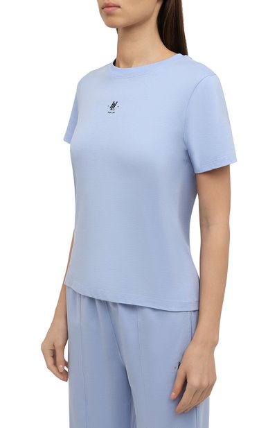 Хлопковая футболка HELMUT LANG голубого цвета по цене 16400 руб., арт. L06HW503, фото 3 Хлопковая футболка HELMUT LANG, арт. L06HW503, фото 3