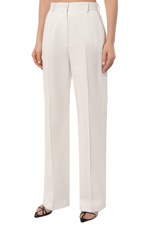 Хлопковые брюки Dolce & Gabbana FTC20T/GDCDD Белый  FTC20T/GDCDD Фото 3