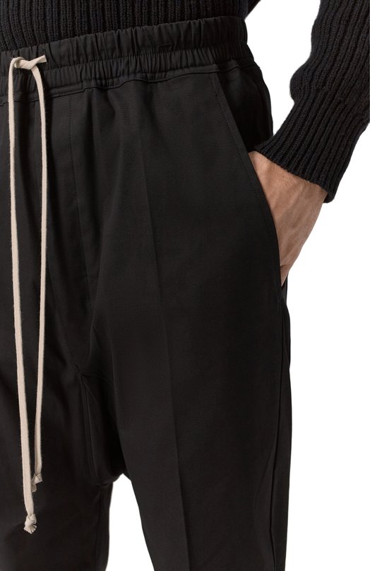 Хлопковые брюки Rick Owens RU02E1380/TE Чёрный  RU02E1380/TE Фото 5