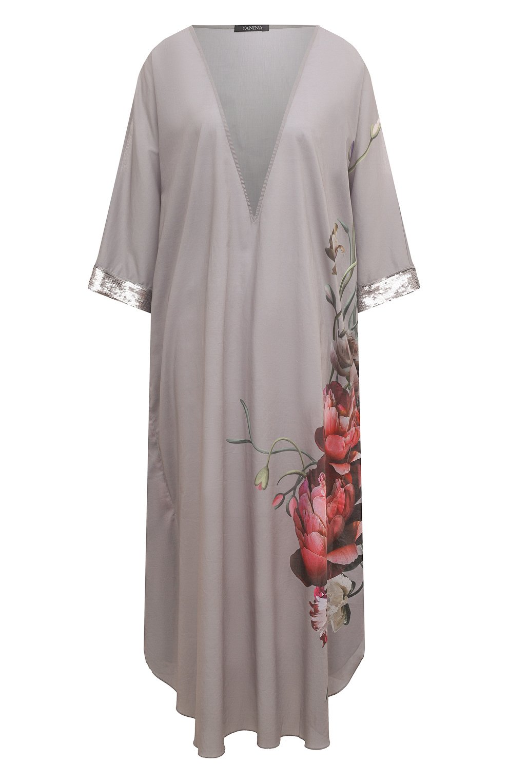 Хлопковая туника YANINA серого цвета по цене 73600 руб., арт. 0-2500, фото 1 Хлопковая туника YANINA, арт. 0-2500, фото 1