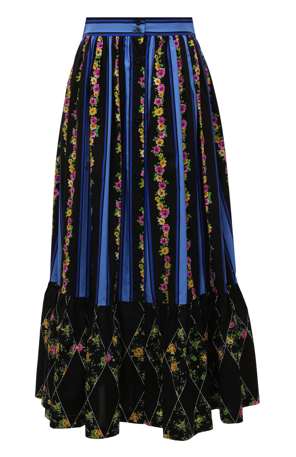 Хлопковая юбка MSGM синего цвета по цене 49950 руб., арт. 3241MDD16 227150, фото 1 Хлопковая юбка MSGM, арт. 3241MDD16 227150, фото 1