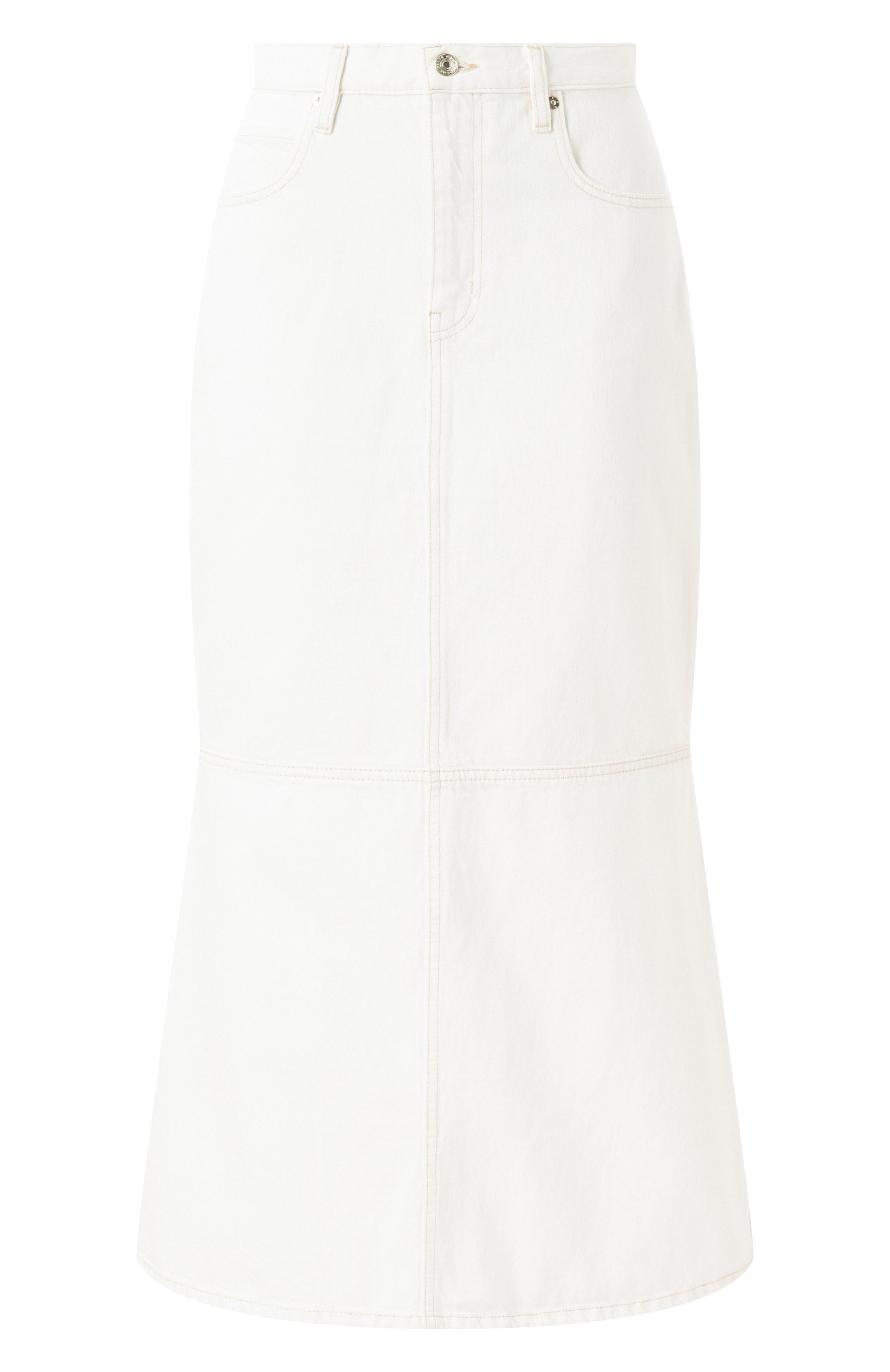 Джинсовая юбка FRAME DENIM белого цвета по цене 43950 руб., арт. WP25DSK003, фото 1 Джинсовая юбка FRAME DENIM, арт. WP25DSK003, фото 1