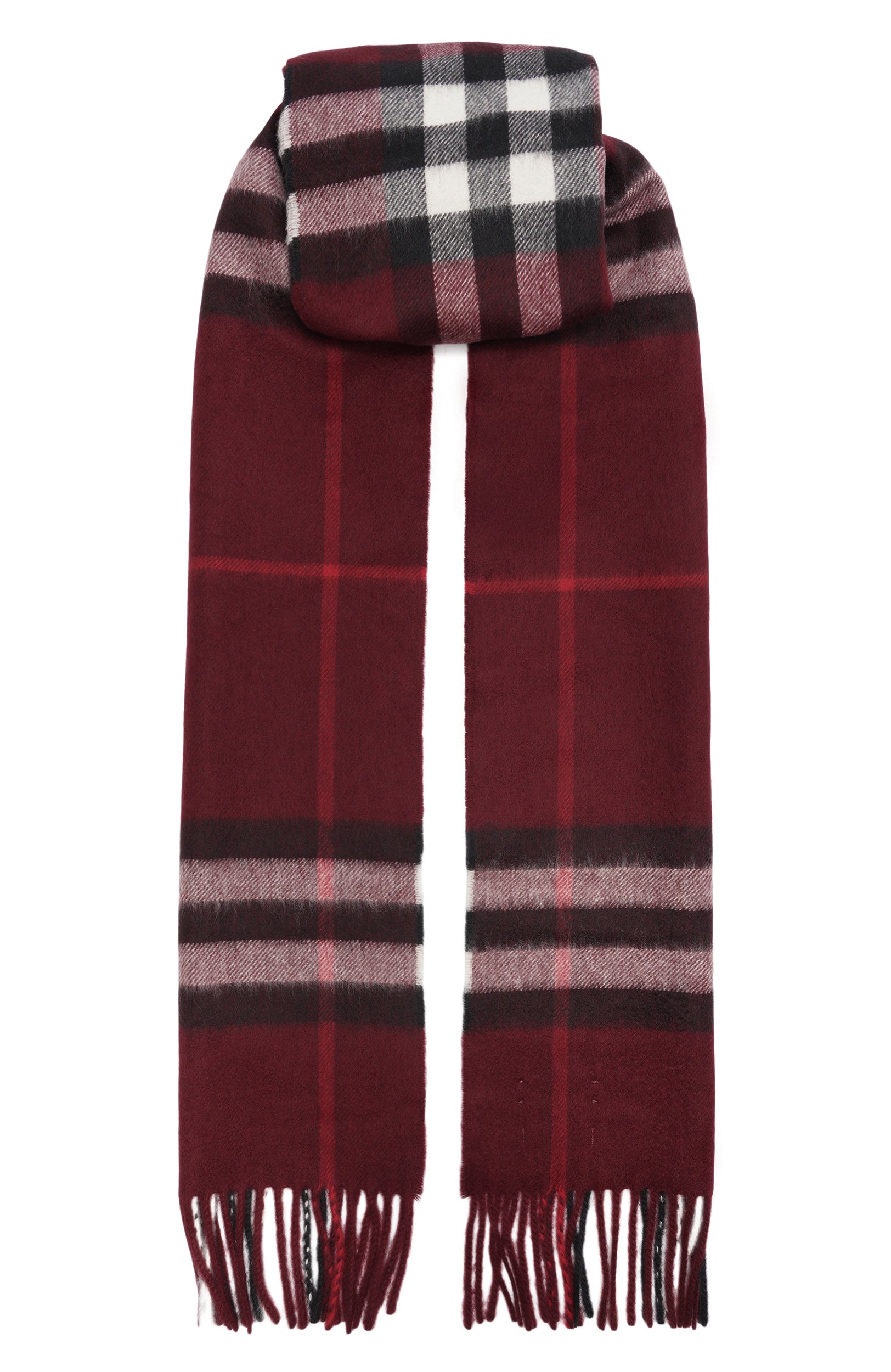 Кашемировый шарф BURBERRY бордового цвета по цене 76250 руб., арт. 8112639, фото 1 Кашемировый шарф BURBERRY, арт. 8112639, фото 1