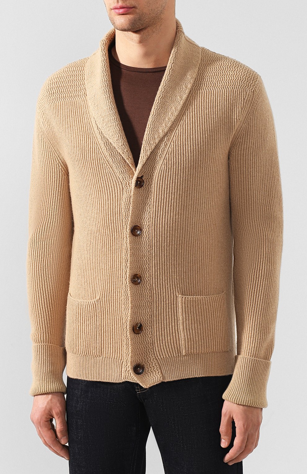 Кашемировый кардиган на пуговицах с отложным воротником TOM FORD, арт. BRK82/TFK154, фото 3