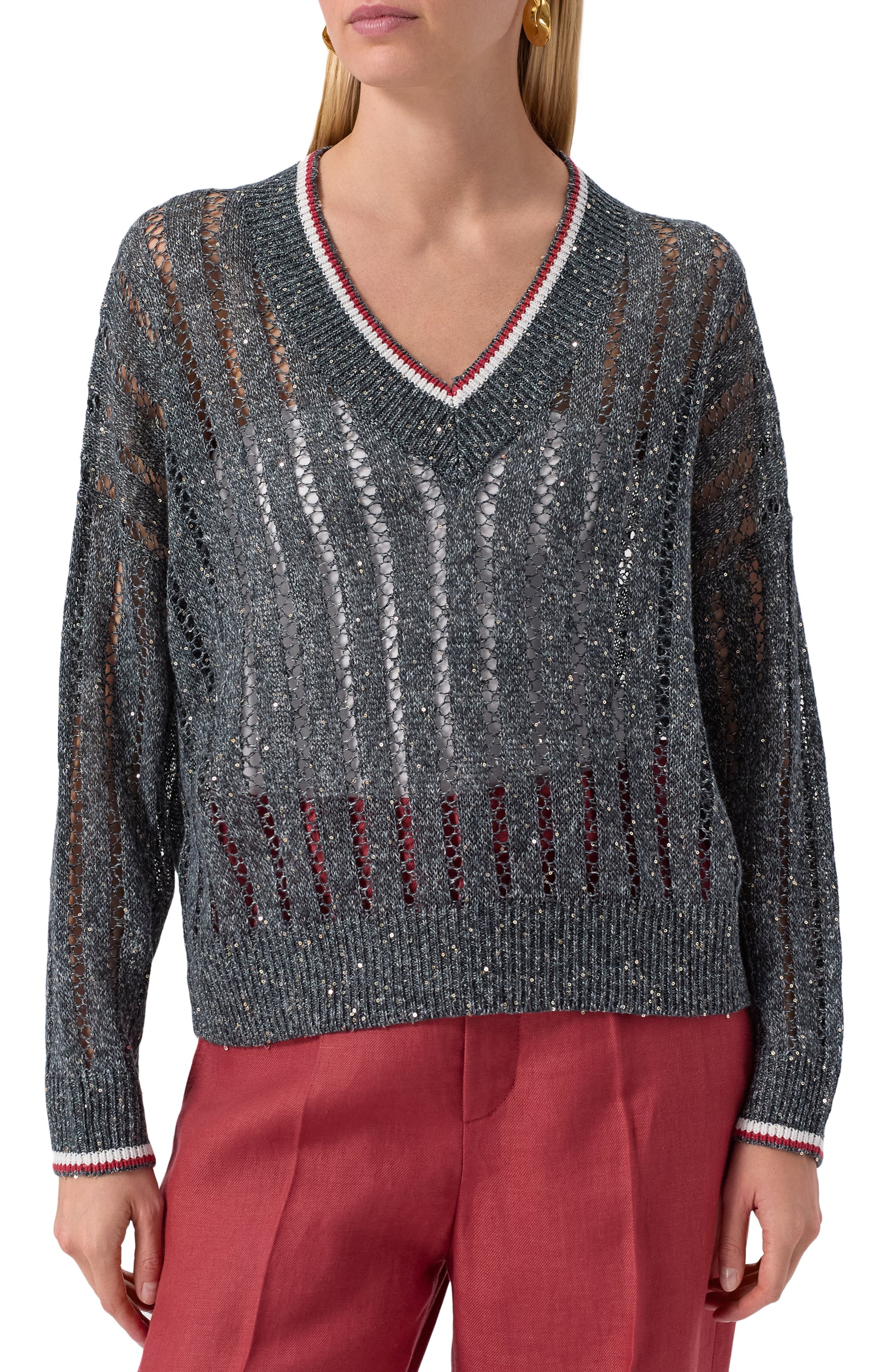 Льняной свитер BRUNELLO CUCINELLI, арт. MC0559402, фото 3