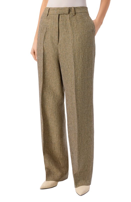 Льняные брюки Officine Generale S26WTLG450 Бежевый  S26WTLG450 Фото 3