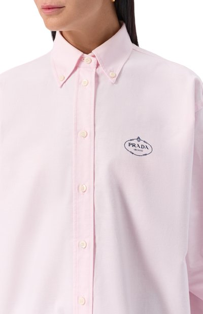 Хлопковая рубашка PRADA, арт. P497GR/14JW, фото 5