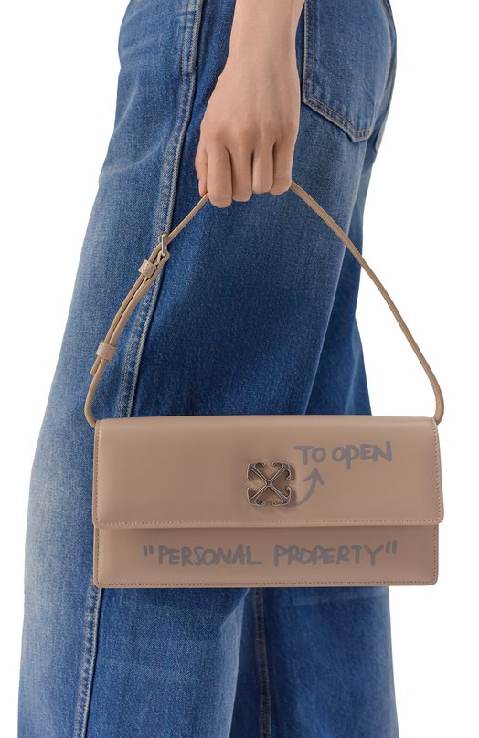 Сумка Jitney 1.0 Quote Off-White 0WNN172S26LEA001 Бежевый  0WNN172S26LEA001 Фото 2