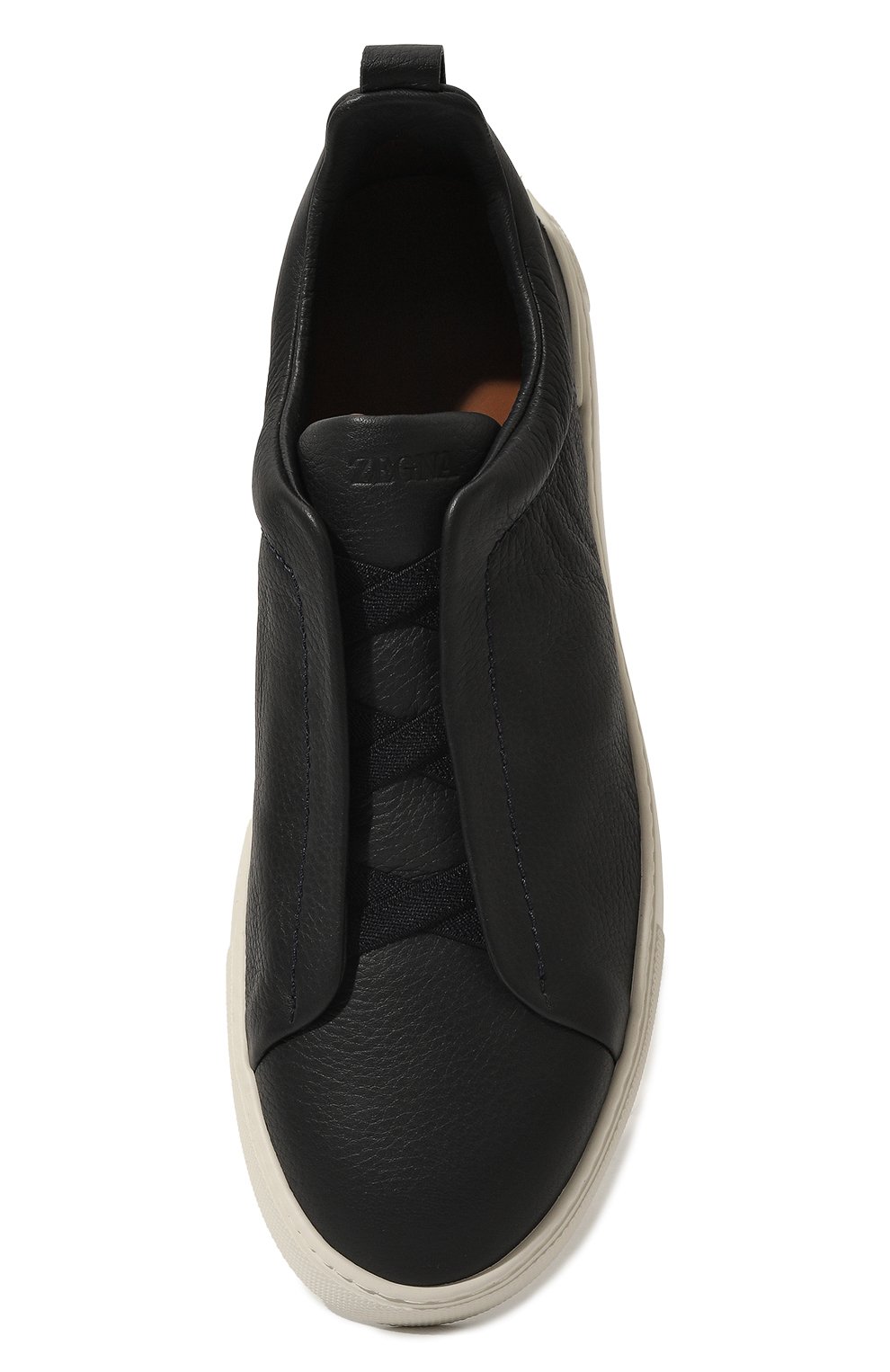 Кожаные кеды triple stitch ZEGNA темно-синего цвета по цене 83150 руб., арт. LHCV0/S4667Z, фото 6 Кожаные кеды triple stitch ZEGNA, арт. LHCV0/S4667Z, фото 6