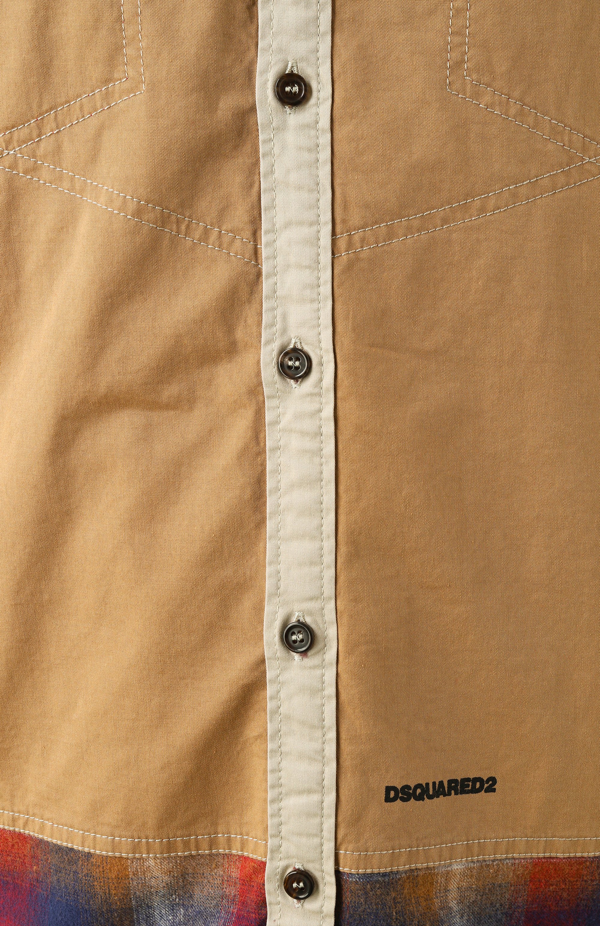 Комбинированная рубашка DSQUARED2 разноцветного цвета по цене 108500 руб., арт. S74DM0916/D35160, фото 6 Комбинированная рубашка DSQUARED2, арт. S74DM0916/D35160, фото 6