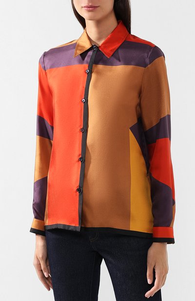 Шелковая блуза с принтом BOTTEGA VENETA, арт. 538599/VEV41, фото 3