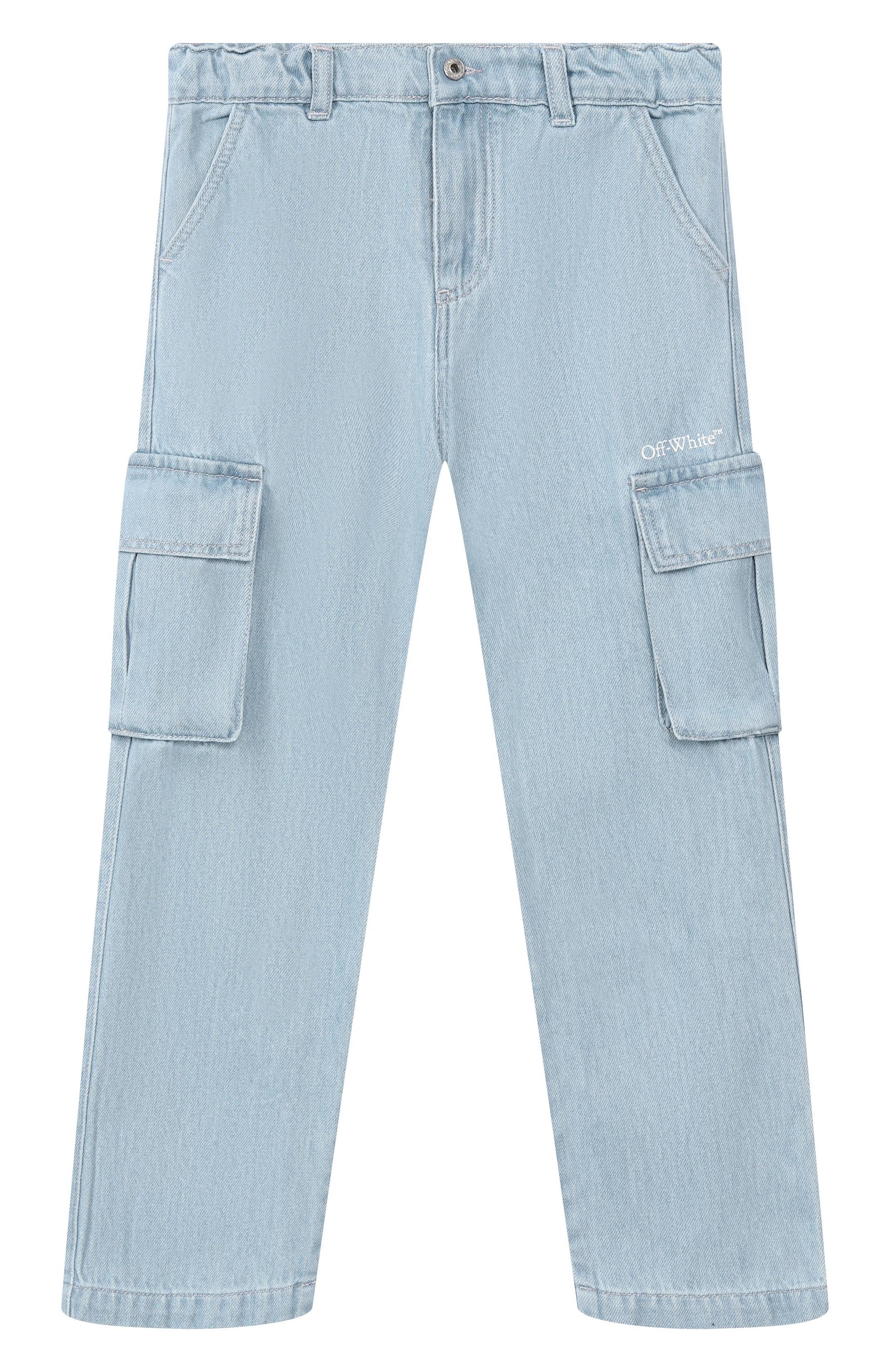 Джинсы OFF-WHITE голубого цвета по цене 33050 руб., арт. 0BYB002S26DEN001_001, фото 1 Джинсы OFF-WHITE, арт. 0BYB002S26DEN001_001, фото 1