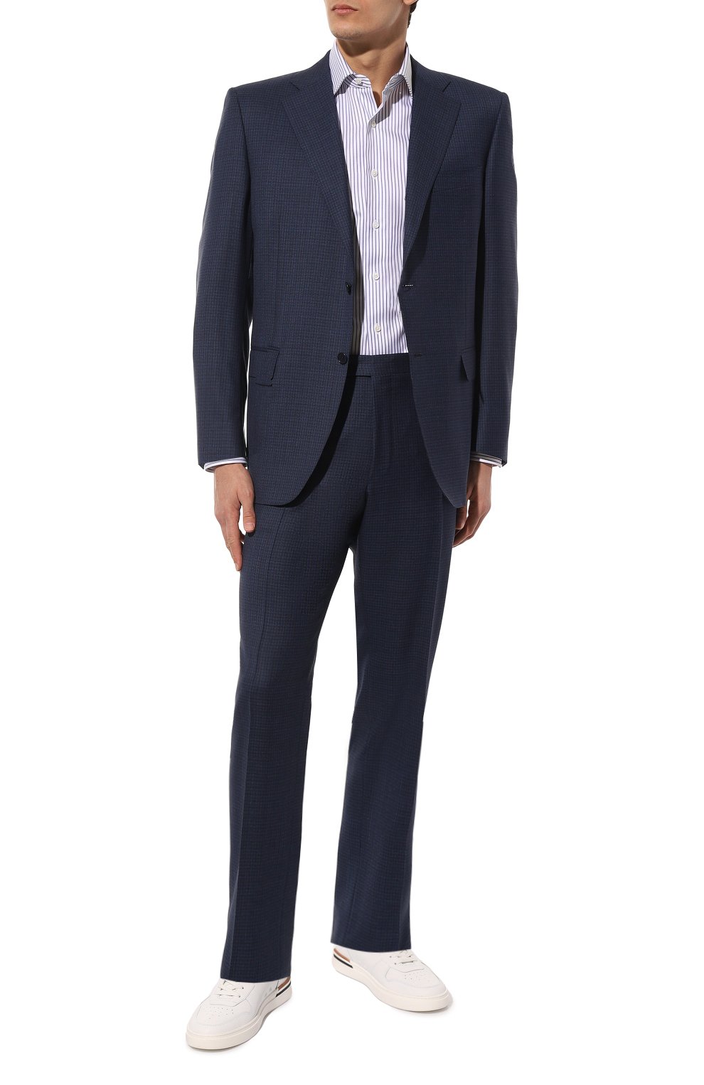 Шерстяной костюм CANALI темно-синего цвета по цене 159000 руб., арт. 11220/10/BF04171, фото 1 Шерстяной костюм CANALI, арт. 11220/10/BF04171, фото 1