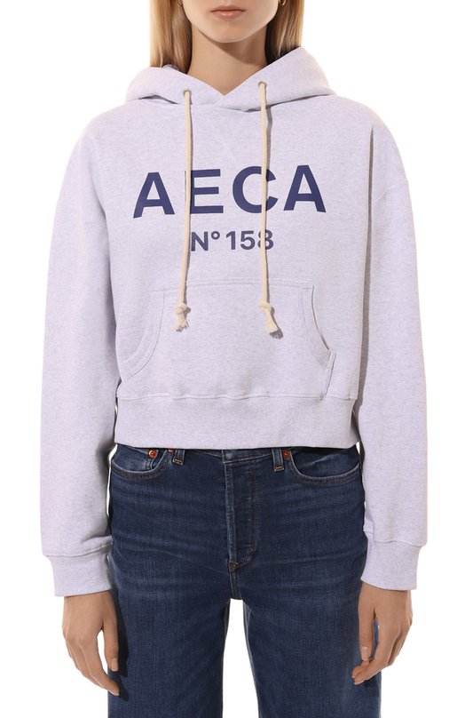 Хлопковое худи AECA WHITE AWCFFWBCTSPSO001A5 Серый  AWCFFWBCTSPSO001A5 Фото 3