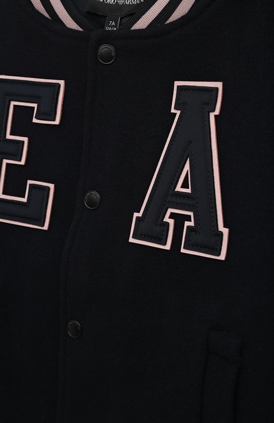 Шерстяной бомбер EMPORIO ARMANI темно-синего цвета по цене 43150 руб., арт. 6L4B61/1NDYZ, фото 3 Шерстяной бомбер EMPORIO ARMANI, арт. 6L4B61/1NDYZ, фото 3