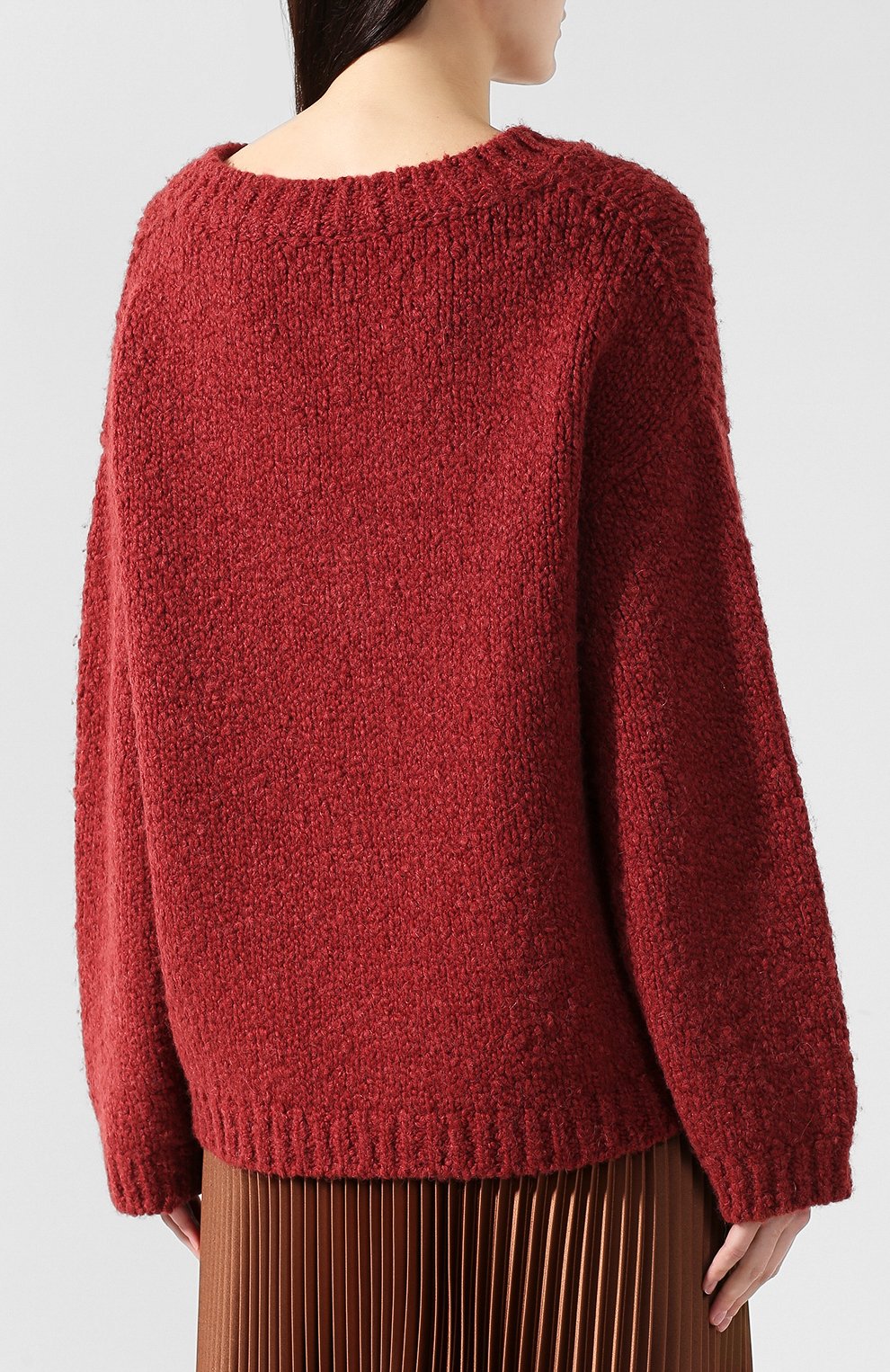Шерстяной пуловер BOTTEGA VENETA бордового цвета по цене 158000 руб., арт. 544917/VEWV0, фото 4 Шерстяной пуловер BOTTEGA VENETA, арт. 544917/VEWV0, фото 4