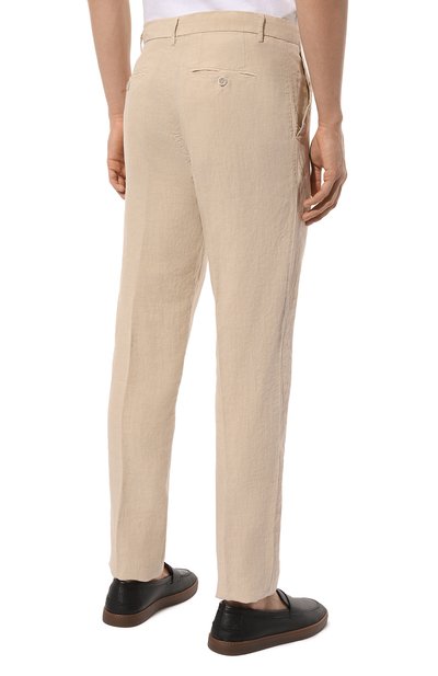 Льняные брюки 120% LINO бежевого цвета по цене 31600 руб., арт. 31ALIM2411/0000253/000, фото 4 Льняные брюки 120% LINO, арт. 31ALIM2411/0000253/000, фото 4