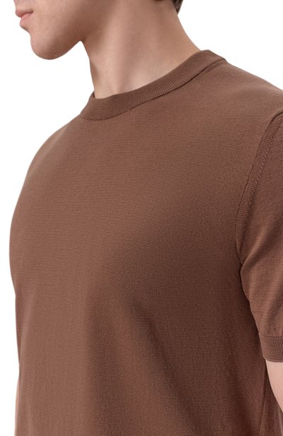 Хлопковый джемпер BRIONI коричневого цвета по цене 95100 руб., арт. UMR00L/PCK17, фото 5 Хлопковый джемпер BRIONI, арт. UMR00L/PCK17, фото 5