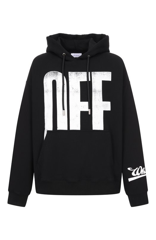 Хлопковое худи Off-White 0MBB085F25FLE00Q Чёрный 0MBB085F25FLE00Q