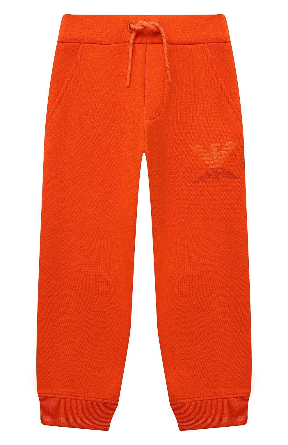 Хлопковые джоггеры EMPORIO ARMANI оранжевого цвета по цене 17950 руб., арт. 6L4PJ7/4J5GZ, фото 1 Хлопковые джоггеры EMPORIO ARMANI, арт. 6L4PJ7/4J5GZ, фото 1