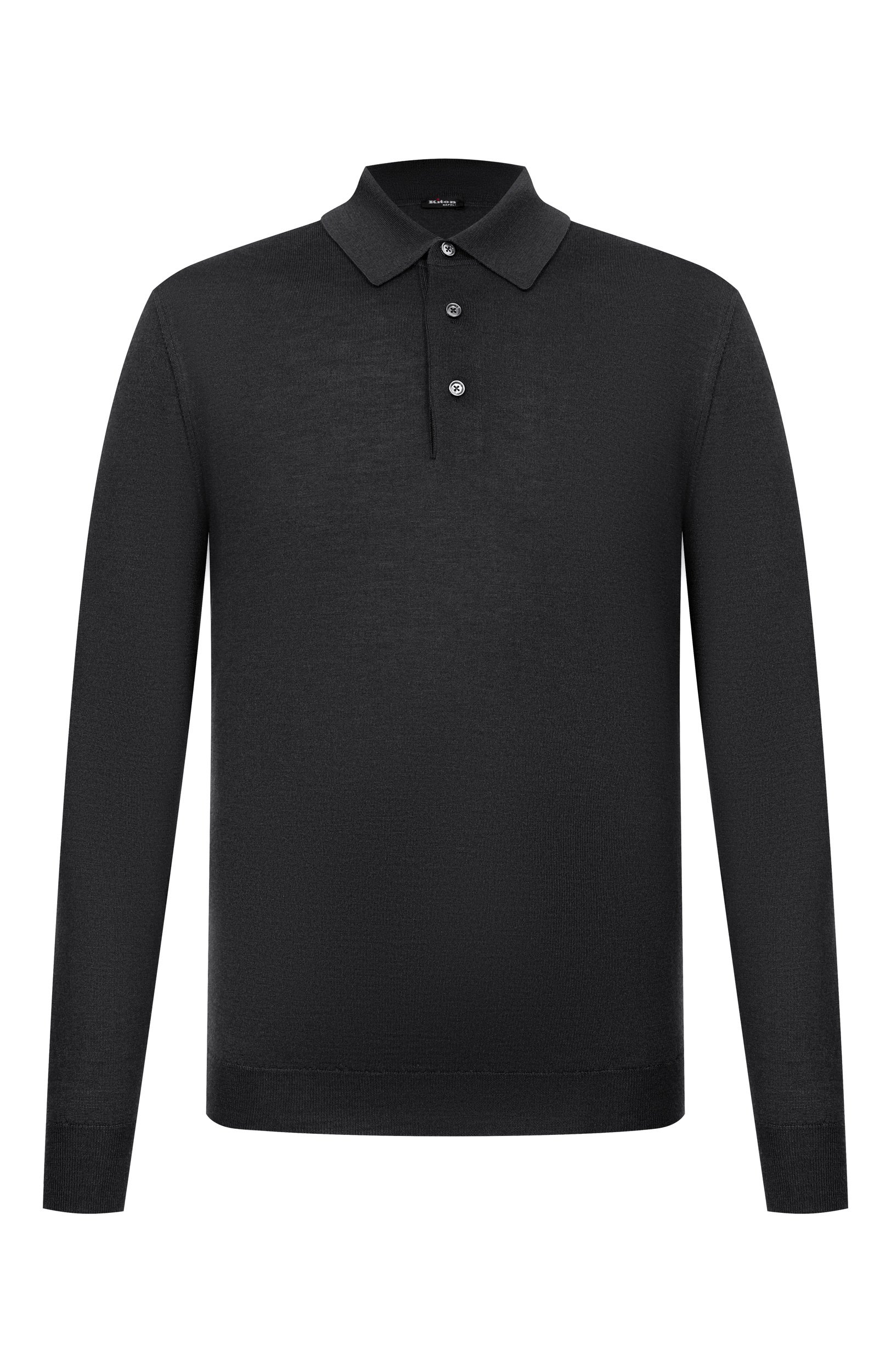 Поло из кашемира и шелка KITON черного цвета по цене 226500 руб., арт. UMKXX05, фото 1 Поло из кашемира и шелка KITON, арт. UMKXX05, фото 1