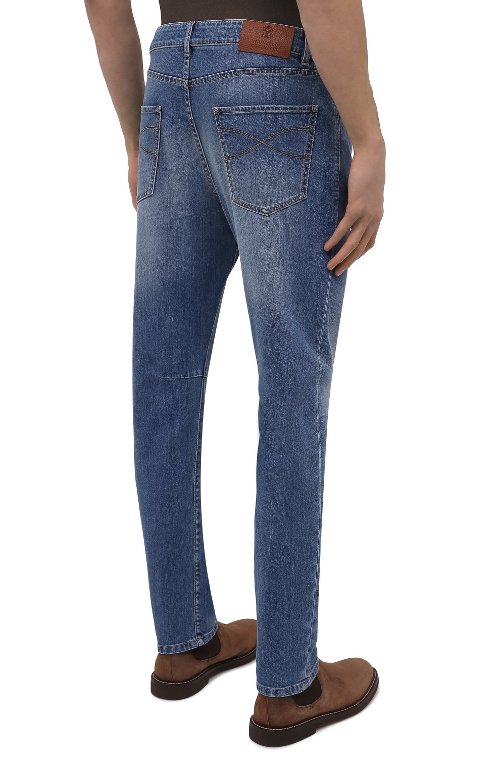 Джинсы leisure fit BRUNELLO CUCINELLI синего цвета по цене 69450 руб., арт. M283PX1290, фото 4 Джинсы leisure fit BRUNELLO CUCINELLI, арт. M283PX1290, фото 4