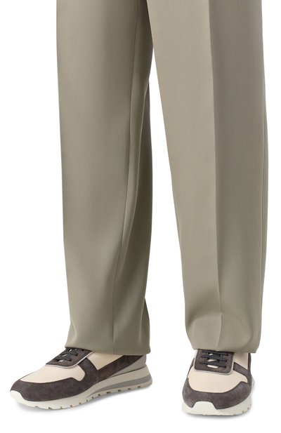 Кожаные кроссовки BRUNELLO CUCINELLI темно-серого цвета по цене 135500 руб., арт. MZUESLA289, фото 3 Кожаные кроссовки BRUNELLO CUCINELLI, арт. MZUESLA289, фото 3