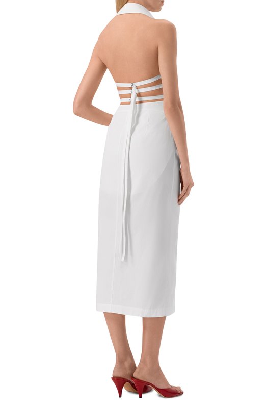 Хлопковое платье Blumarine 2A817A Белый  2A817A Фото 3