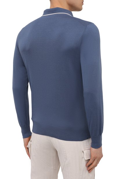 Поло из хлопка и кашемира FIORONI синего цвета по цене 79200 руб., арт. MK22609C2, фото 4 Поло из хлопка и кашемира FIORONI, арт. MK22609C2, фото 4