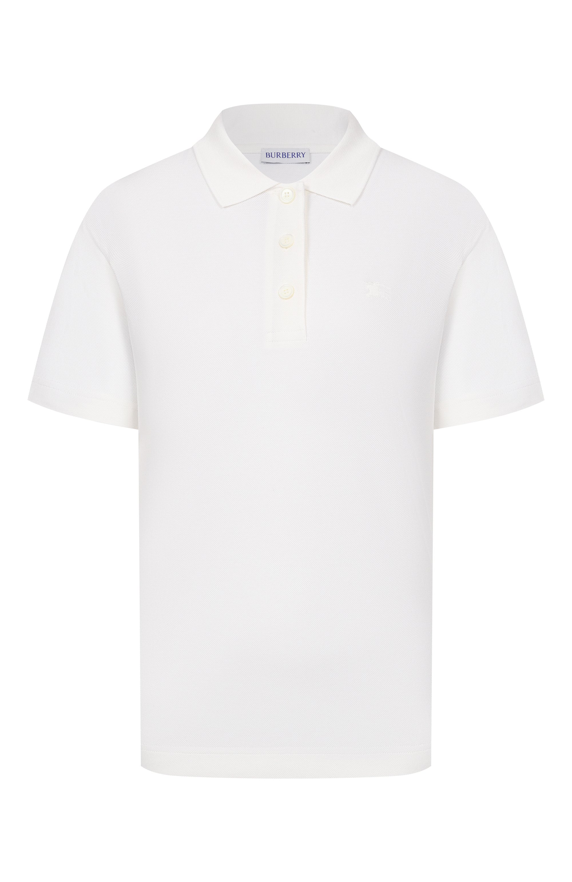Хлопковое поло BURBERRY белого цвета по цене 54700 руб., арт. 8118961, фото 1 Хлопковое поло BURBERRY, арт. 8118961, фото 1