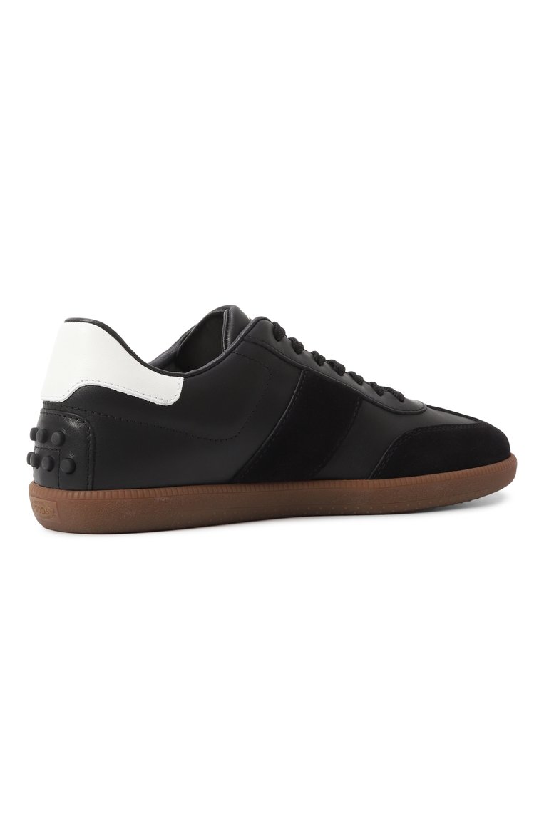 Женские кожаные кеды tabs TOD’S черного цвета, арт. XXW68C0IJ20/BKB | Фото 5 (Подошва: Платформа; Материал внутренни�й: Натуральная кожа; Драгоценные камни: Проставлено; Материал сплава: Проставлено; Материал внешний: Натуральная кожа; Кросс-КТ: Низкие; Стили: Кэжуэл; Материал утеплителя: Без утеплителя)