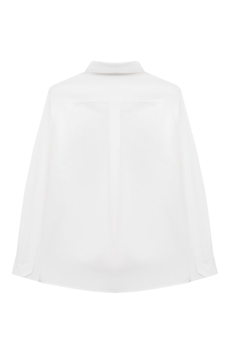 Детская хлопковая рубашка DOLCE & GABBANA белого цвета, арт. L43S23/G7JU7/2-6 | Фото 2 (Рукава: Длинные; Материал внешний: Хлопок; Стили: Классический; Автоматизация состава: Проставлено; Автоматизация ТО: Проставлено)