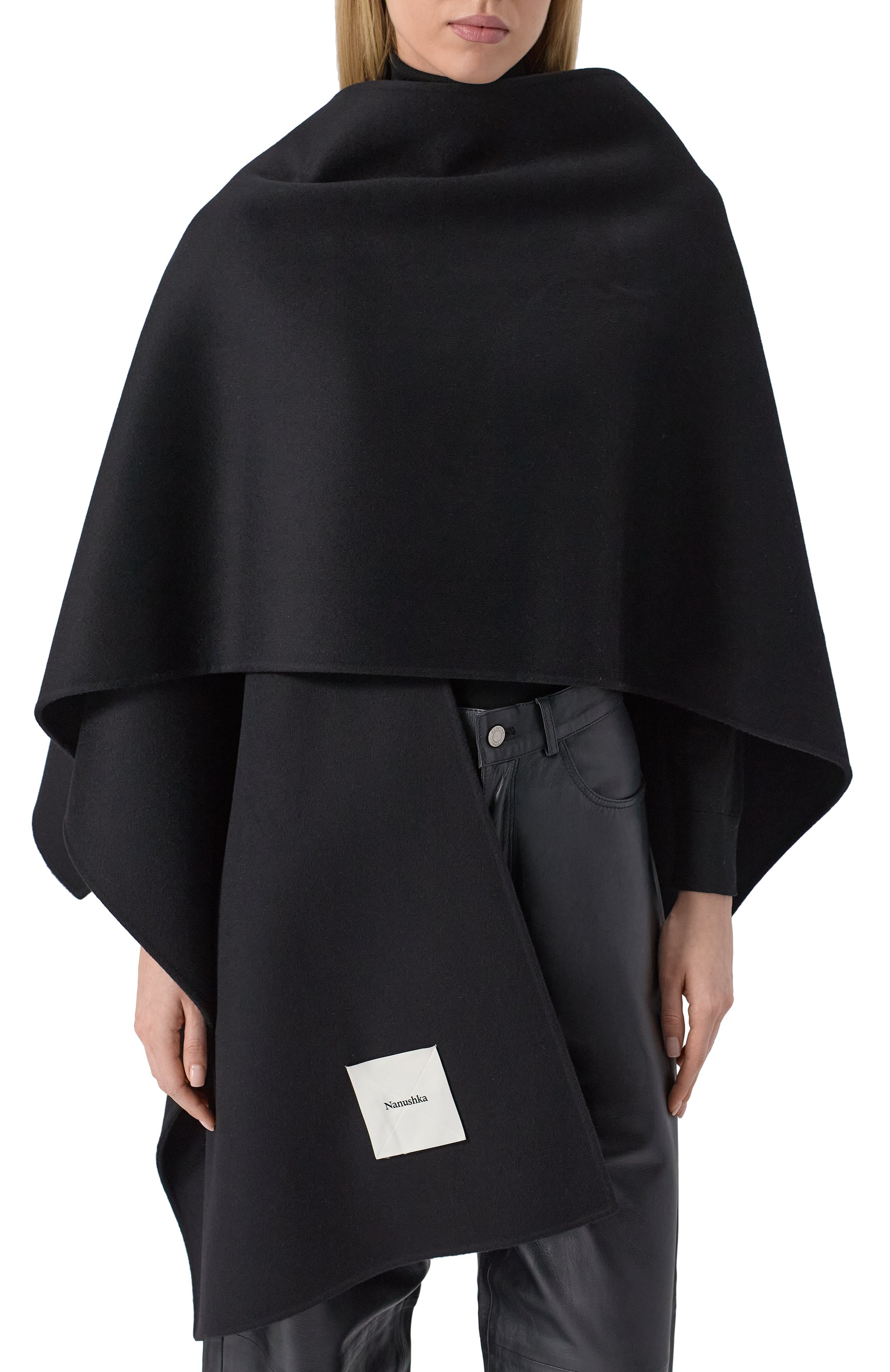 Пончо из шерсти и шелка NANUSHKA, арт. NW24CRSC00399, фото 3