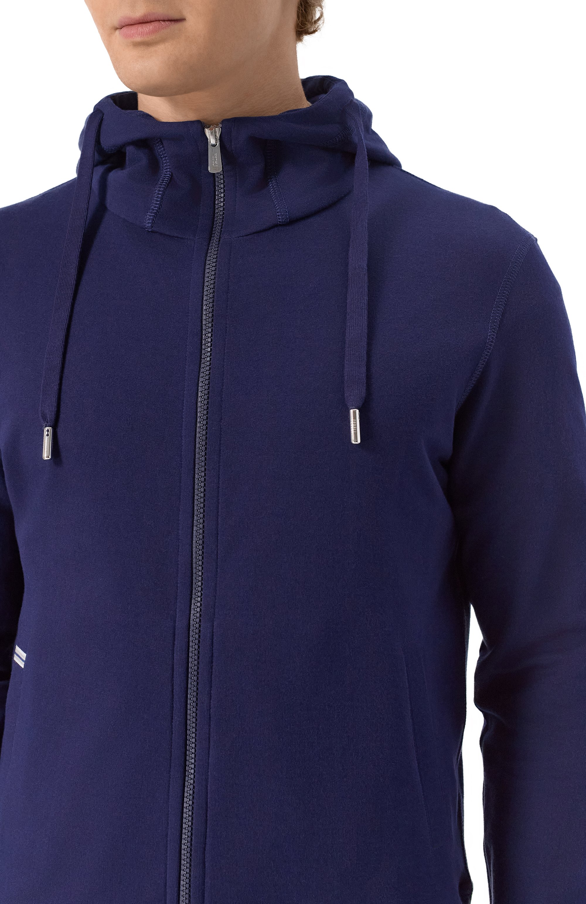 Хлопковая толстовка FEDELI темно-синего цвета по цене 73900 руб., арт. 8UE00642, фото 5 Хлопковая толстовка FEDELI, арт. 8UE00642, фото 5