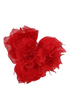 Женская брошь  FLOWER ME красного цвета, арт. PION-NS013010L | Фото 1 (Материал: Текстиль, Шелк; Материал сплава: Проставлено; Нос: Не проставлено)