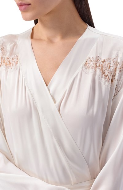 Шелковый халат I.D. SARRIERI кремового цвета по цене 246400 руб., арт. L4874, фото 4 Шелковый халат I.D. SARRIERI, арт. L4874, фото 4