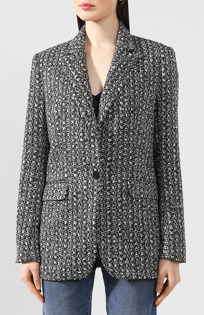 Жакет из вискозы SEVEN LAB черно-белого цвета по цене 26880 руб., арт. JTW2 20-0 black/white, фото 3 Жакет из вискозы SEVEN LAB, арт. JTW2 20-0 black/white, фото 3