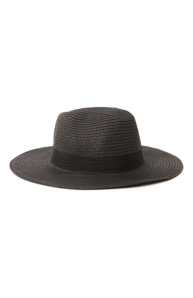 Женская шляпа fedora MELISSA ODABASH черного цвета, арт. FEDORA CR | Фото 1 (Нос: Не проставлено; Материал: Рафия)