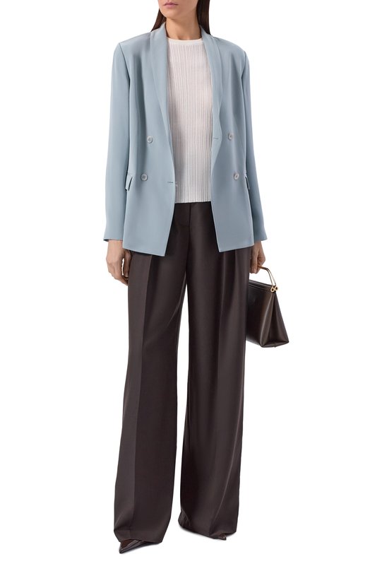 Шелковый жакет 12 STOREEZ 136432 Голубой  136432 Фото 2