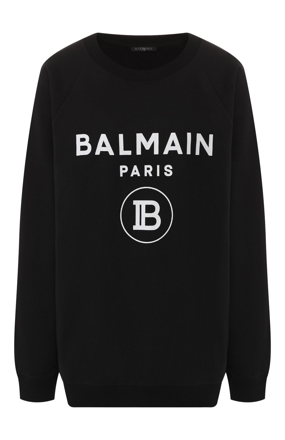 Хлопковый свитшот BALMAIN черного цвета по цене 49950 руб., арт. SF13602/J163, фото 1 Хлопковый свитшот BALMAIN, арт. SF13602/J163, фото 1