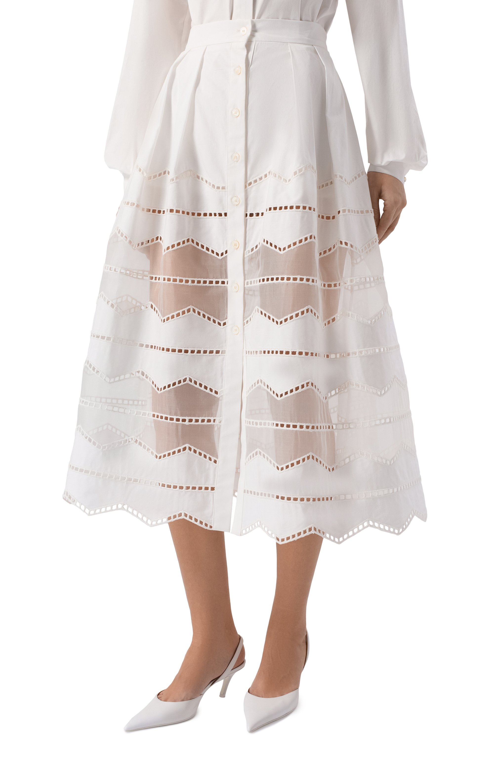 Юбка из хлопка и шелка ELIE SAAB, арт. SK276NR26/CES01, фото 3