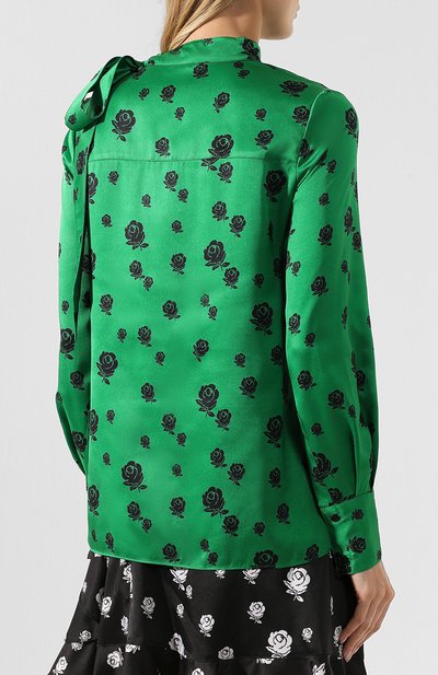 Блузка с принтом KENZO зеленого цвета по цене 25250 руб., арт. 2CH19554G, фото 4 Блузка с принтом KENZO, арт. 2CH19554G, фото 4