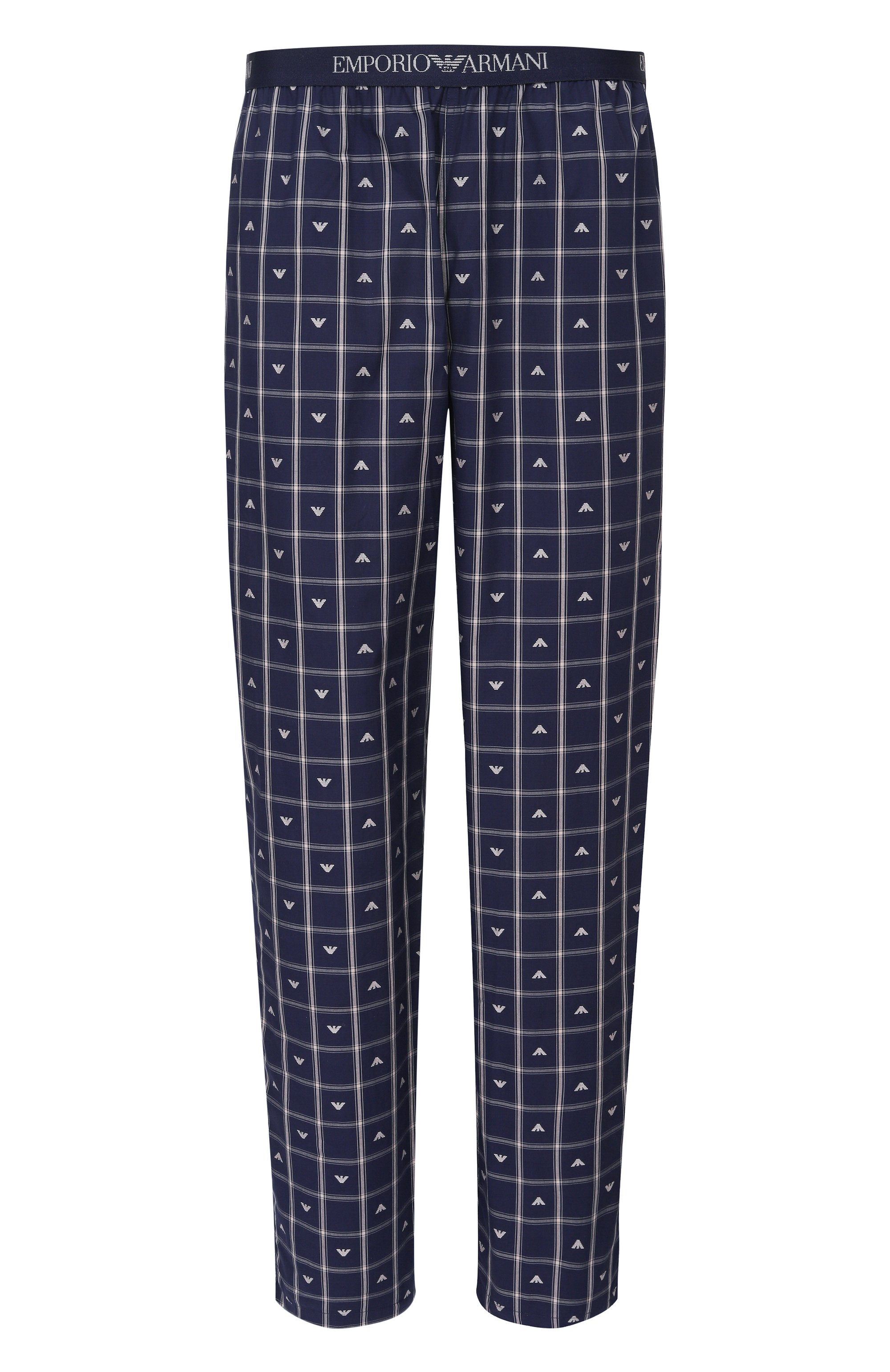 Хлопковые брюки EMPORIO ARMANI темно-синего цвета по цене 12450 руб., арт. EM001410/AF19059, фото 1 Хлопковые брюки EMPORIO ARMANI, арт. EM001410/AF19059, фото 1