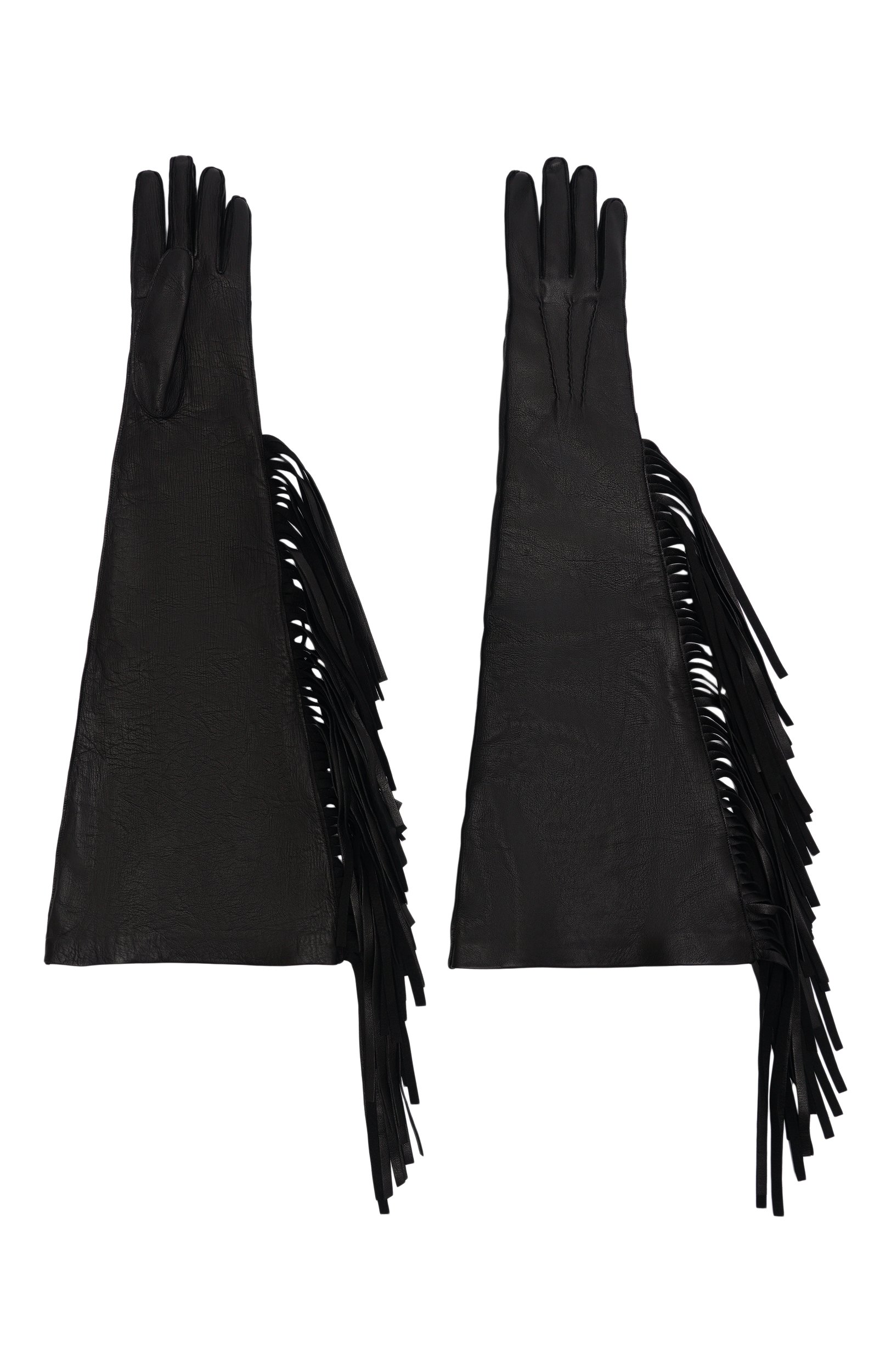 Кожаные перчатки ANN DEMEULEMEESTER черного цвета по цене 213000 руб., арт. B0014645/LT120, фото 2 Кожаные перчатки ANN DEMEULEMEESTER, арт. B0014645/LT120, фото 2