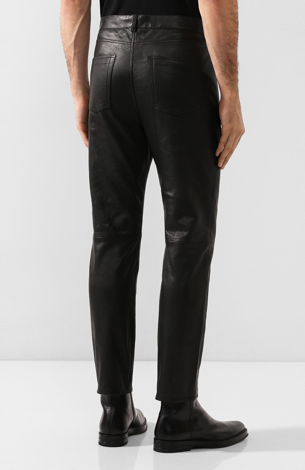 Кожаные брюки SAINT LAURENT, арт. 605147/YC2MA, фото 4