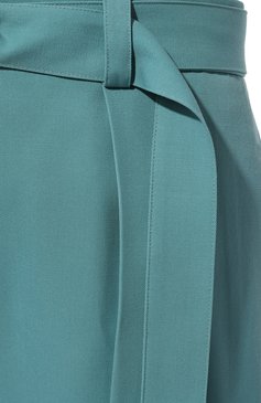 Женские шерстяные брюки JIL SANDER бирюзового цвета, арт. J52KA0013/J40002 | Фото 5 (Длина (брюки, джинсы): Удлиненные; Силуэт Ж (брюки и джинсы): Широкие; Материал внешний: Шерсть; Женское Кросс-КТ: Брюки-одежда; Материал сплава: Проставлено; Драгоценные камни: Проставлено; Стили: Кэжуэл)