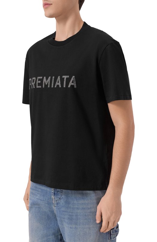 Хлопковая футболка Premiata PA1031/JERSEY Чёрный  PA1031/JERSEY Фото 3